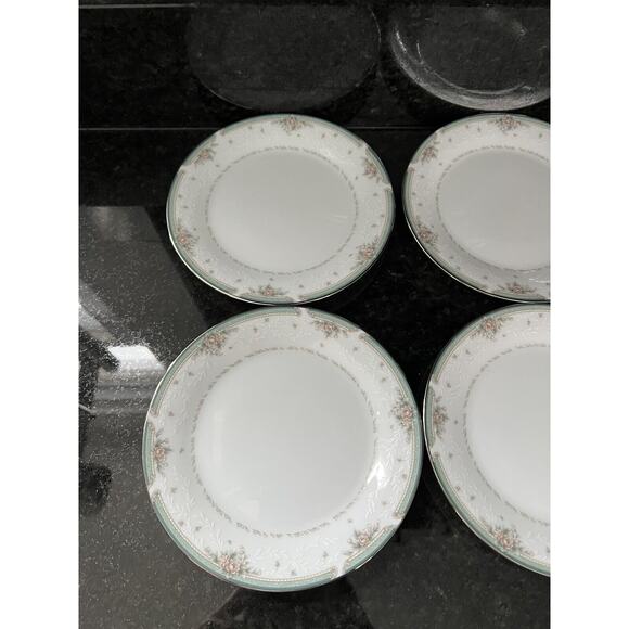 Noritake Greenbrier 4101 Bread Dessert Plates Platinum Rim 6.25" Set of 4 - Picture 2 of 8